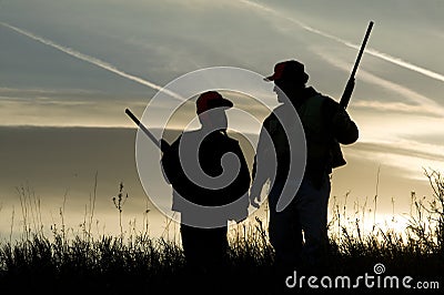 Hunting Silhouette Stock Photo