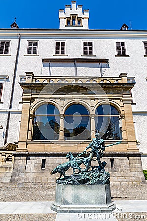 Hunting Statue - Konopiste Chateau, Czech Republic Editorial Stock Photo