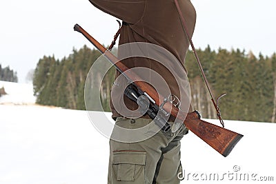 Huntsman with riffle Stock Photo