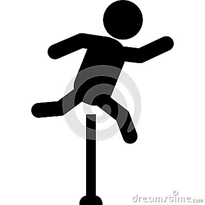 Hurdler icon on white background. Man figure jumping over obstacles sign. Hurdle Race symbol. flat style Vector Illustration