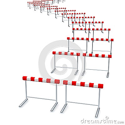 Hurdles track Cartoon Illustration