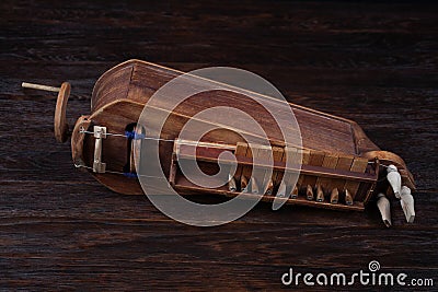 The Hurdy-gurdy, stringed musical instrument Stock Photo