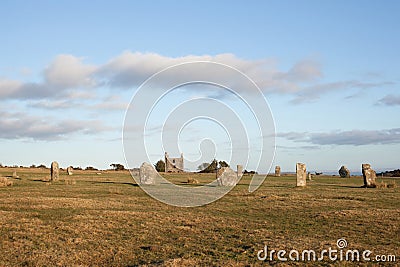 The Hurler's Stones on Bodmin Moor, Cornwall in the UK Stock Photo