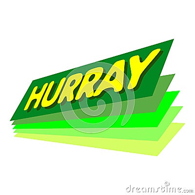 Hurray icon, pop art style Vector Illustration