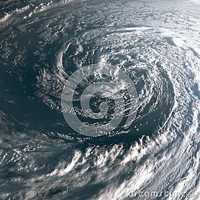 Hurricane on Earth viewed from space. Typhoon over planet Earth. Stock Photo