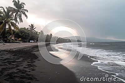 after a hurricane on El Tunku beach in El Salvador Stock Photo