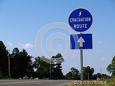 Hurricane Evacuation Route Sign Stock Photo