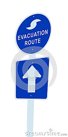 Hurricane evacuation sign Stock Photo