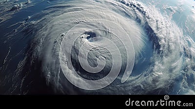 Hurricane Florence over Atlantics. Super typhoon over the ocean. The eye of the hurricane. The atmospheric cyclone. Satellite view Stock Photo