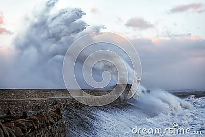 Hurricane Ophelia hits Porthcawl Stock Photo