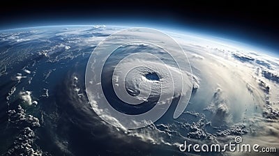 Hurricane over the Atlantic. View from outer space Stock Photo