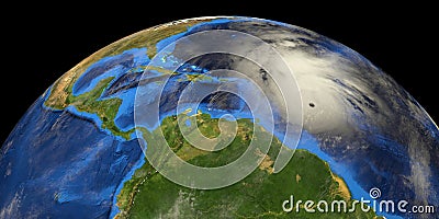 Hurricane shown from Space. Elements of this 3d illustration are furnished by NASA Stock Photo