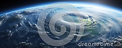 Hurricane or tornado approaching continent, wide banner Stock Photo