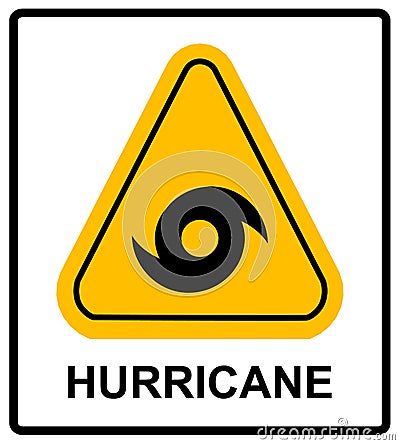 Hurricane Warning Sign Vector Illustration