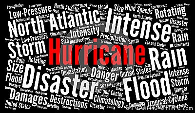 Hurricane word cloud illustration Cartoon Illustration