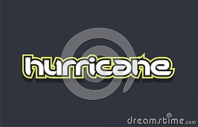 hurricane word text logo design green blue white Vector Illustration