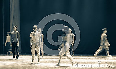 Hurried pedestrians-To come to go-Modern dance Editorial Stock Photo