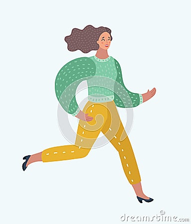 Hurried women running Vector Illustration