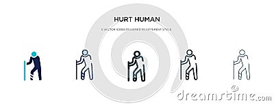 Hurt human icon in different style vector illustration. two colored and black hurt human vector icons designed in filled, outline Vector Illustration