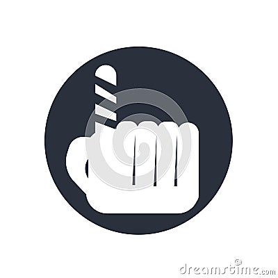 Hurted finger with bandage icon vector sign and symbol isolated on white background, Hurted finger with bandage logo concept Vector Illustration