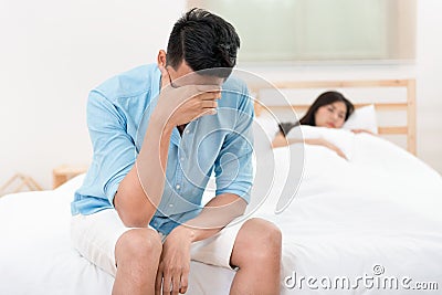 Husband unhappy and disappointed Stock Photo