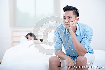 Husband unhappy and disappointed Stock Photo