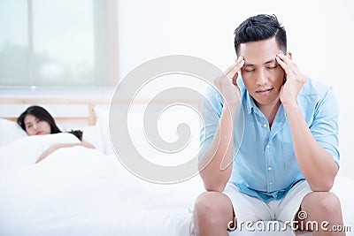 Husband unhappy and disappointed Stock Photo