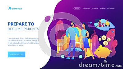 Family planning concept landing page Vector Illustration