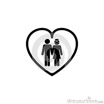 husband and wife in the heart icon. Elements of happy family icon. Premium quality graphic design icon. Signs, symbols collection Stock Photo