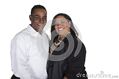 Husband and wife isolated against a white background Stock Photo