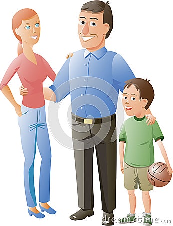 Husband, wife and their son Vector Illustration