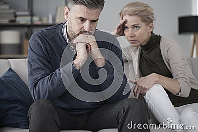 Husband and wife in therapy Stock Photo