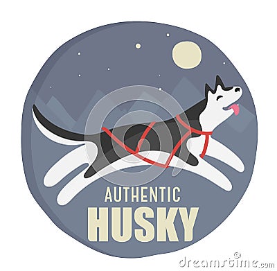 Husky authentic illustration Vector Illustration