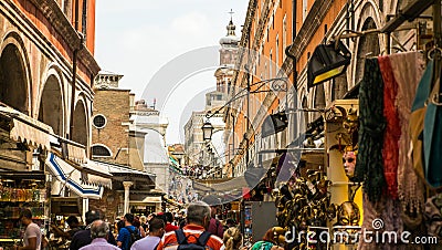 Hustle and bustle city of Venice Editorial Stock Photo