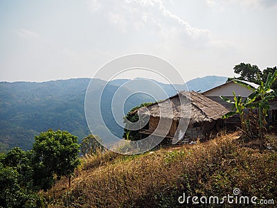 Hut at Doi Mae Salong View Point Stock Photo