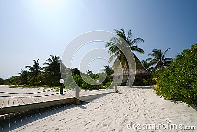 Hut on the tropic island Stock Photo