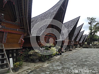 Huta Siallagan Architecture Vernacular in Samosir Island, North Sumatera Stock Photo