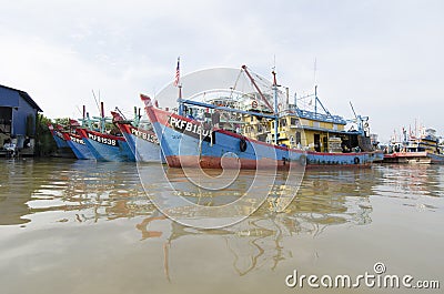 Hutan Melintang Fishing Village Editorial Stock Photo