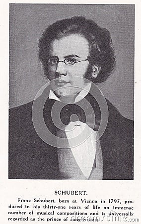 Franz Schubert - Austrian composer Editorial Stock Photo