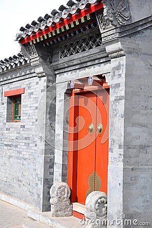 Hutong Door Stock Photo