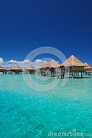 Huts on the water Stock Photo