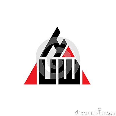 HUW triangle letter logo design with triangle shape. HUW triangle logo design monogram. HUW triangle vector logo template with red Vector Illustration