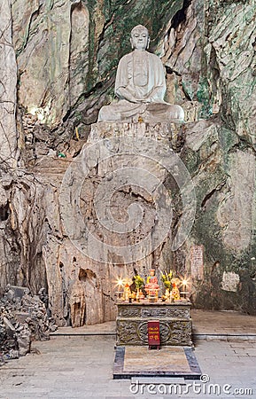 Huyen Khong Cave with shrines, Marble mountains, Vietnam Stock Photo