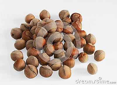 Huzelnuts heap ready for chocholate Stock Photo