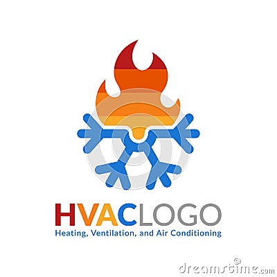 HVAC logo design, heating ventilation and air conditioning logo or icon template Vector Illustration