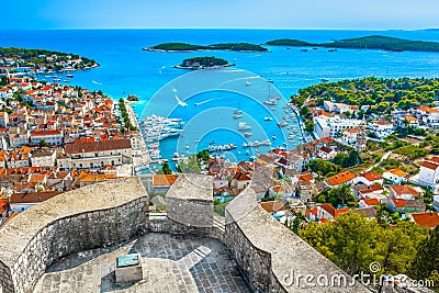 Hvar archipelago scenery in Croatia, Europe. Stock Photo