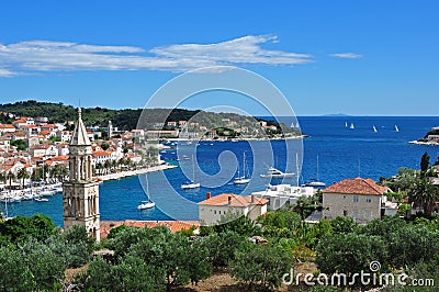Hvar, Croatia, looking out to sea Stock Photo
