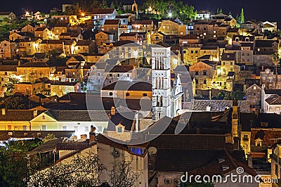 Hvar at night Stock Photo