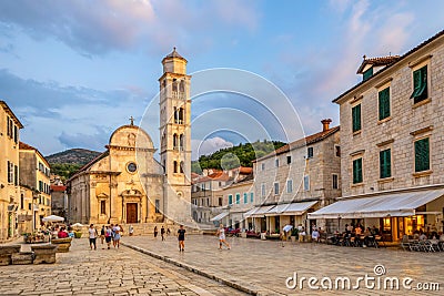 Hvar main square. generated using AI. Stock Photo