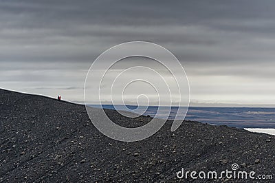 Hverfjall also known as Hverfell Path Way Down The Mountain in Iceland Stock Photo